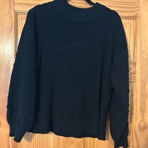 Vince Camuto Black Knit Crewneck Sweater